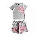 Conjunto Syna World Cinza/Rosa